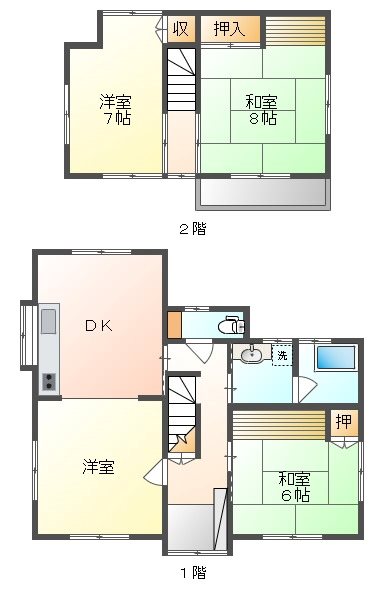 東区楢原　中古戸建 間取り図