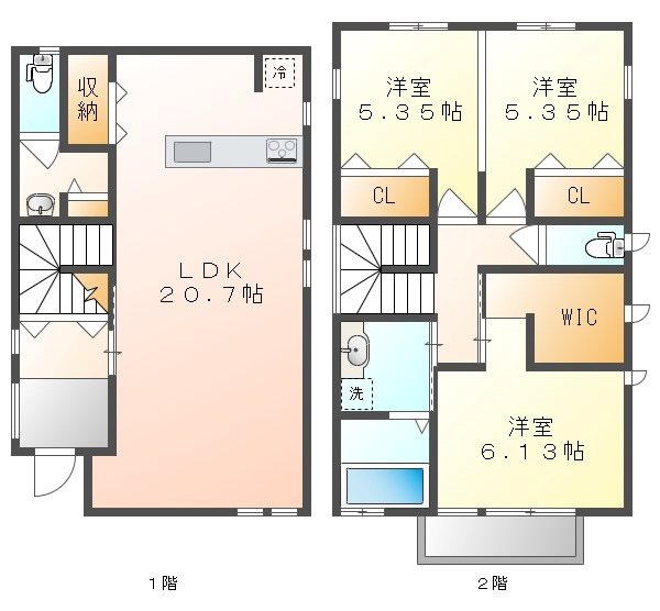 南区豊成1丁目　新築建売住宅1号地 間取り図