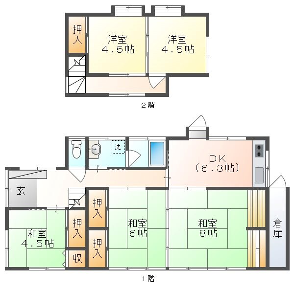 東区金田　中古戸建 間取り図