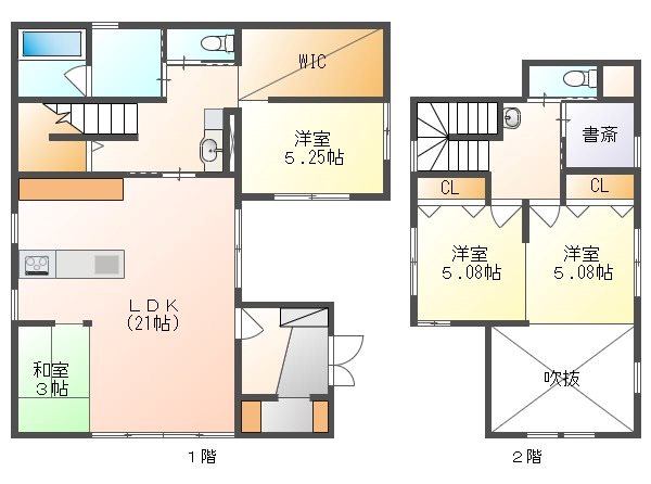 中区四御神　築浅戸建 間取り図