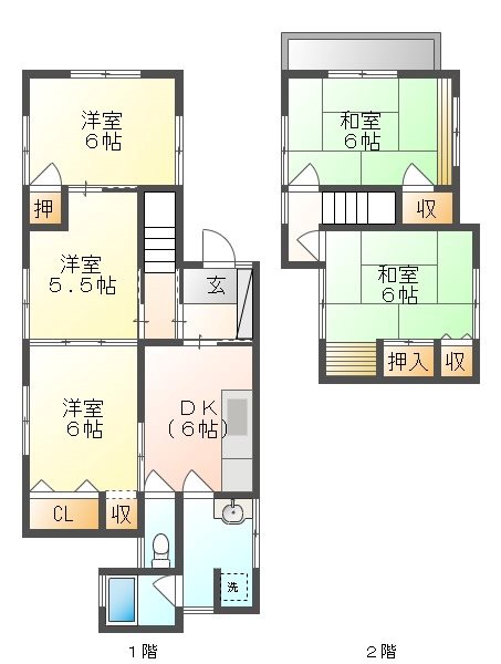 中区清水　中古戸建 間取り図