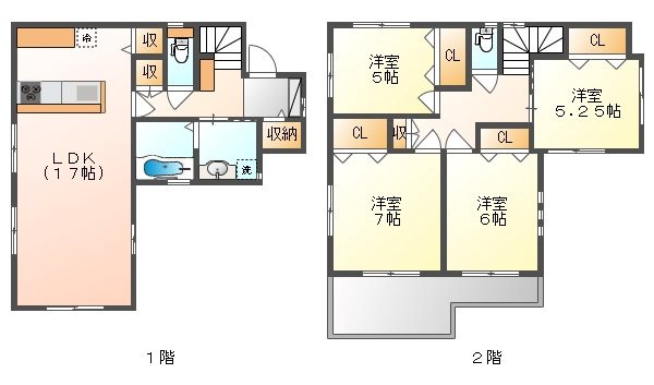 南区福田　築浅戸建 間取り図