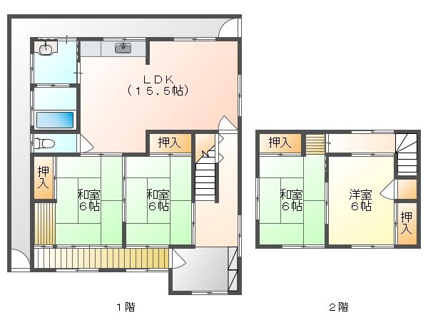 中区雄町　中古戸建 間取り図