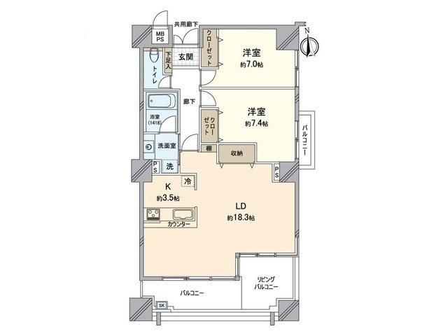 プログレス鹿田本町 間取り図