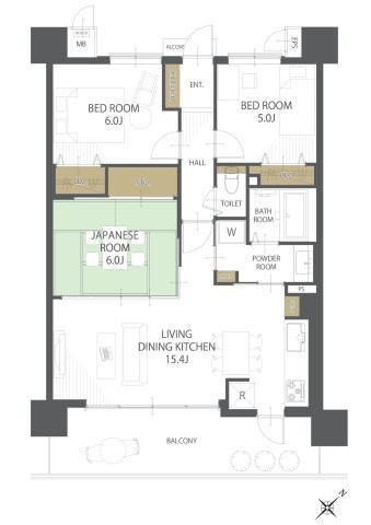 サーパス医大南 607号室 間取り図