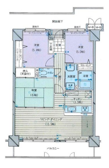 サーパス東島田 806号室 間取り図
