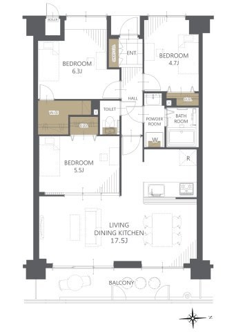 サーパス上中野 609号室 間取り図