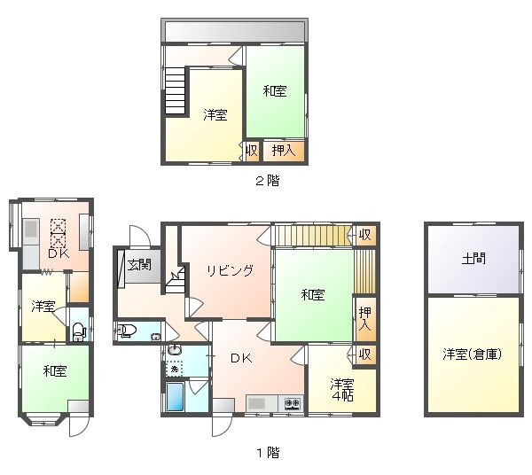 中区湯迫　中古戸建 間取り図