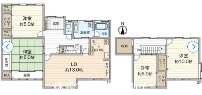 北区芳賀　中古戸建 間取り図