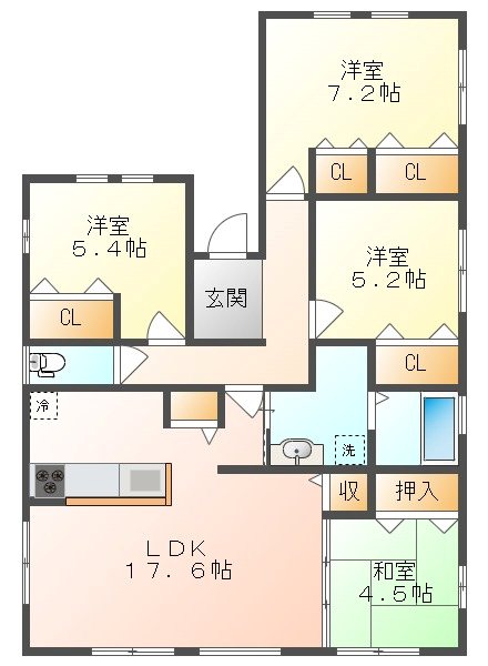 東区西大寺中野本町1期１号棟 間取り図