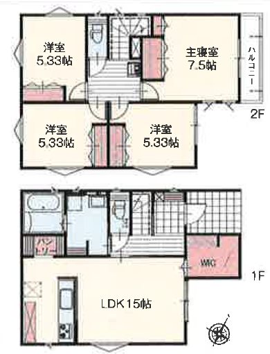 川越市南大塚4丁目　7号棟  間取図・土地図