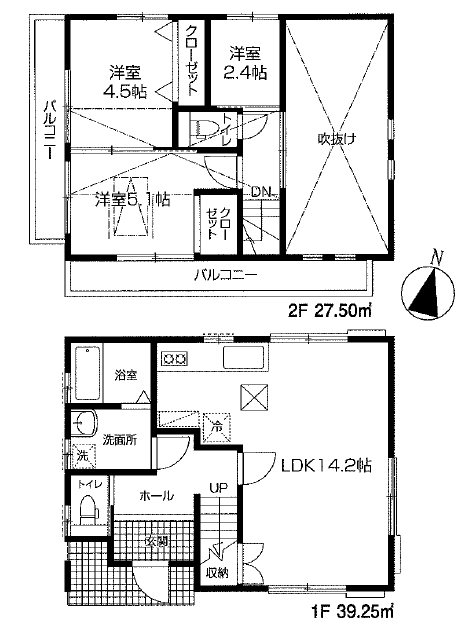 川越市今成1丁目　中古戸建 間取図・土地図