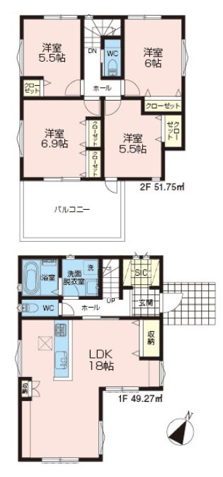 ウイングスカイ南大塚　3号棟   間取図・土地図
