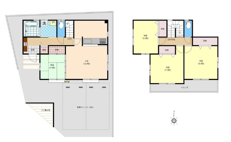 川越市的場　中古戸建 間取図・土地図