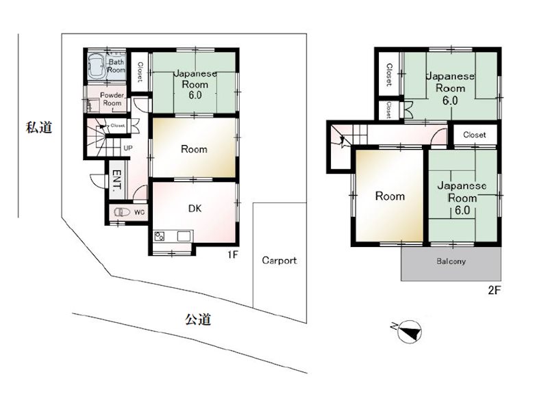 坂戸市片柳　中古戸建 間取図・土地図