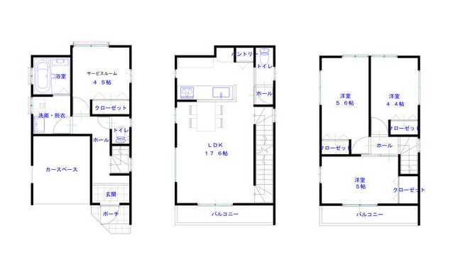 川越市稲荷町 新築戸建 間取図・土地図