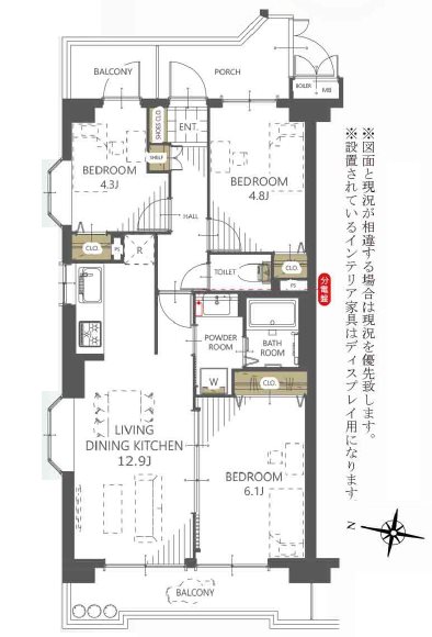 朝日パリオ新狭山   間取図・土地図