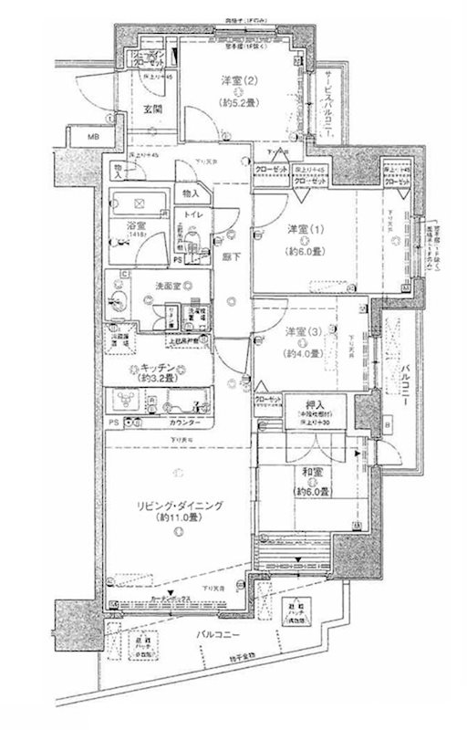 レーベンハイム坂戸フューレ     間取図・土地図