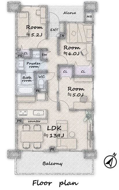 コンフォート若葉ポルカ 間取図・土地図
