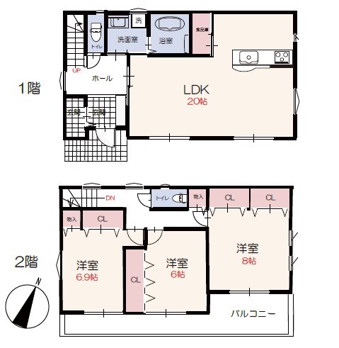 狭山市北入曽12期　  間取図・土地図