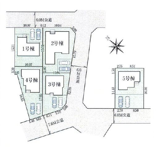 坂戸市にっさい花みず木11期　2号棟  区画図