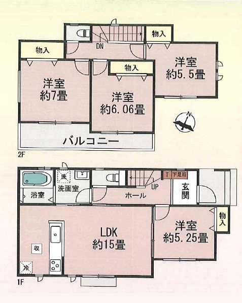 狭山市水野1012番　A号棟 間取図・土地図