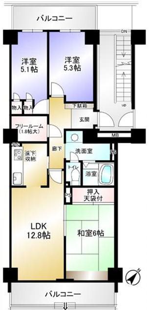 コート狭山台　2号棟   間取図・土地図