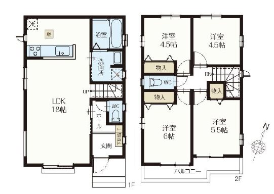 狭山中央　Ａ号棟   間取図・土地図