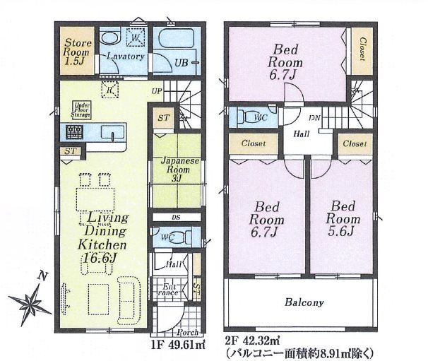 川越市寺尾第17　2号棟   間取図・土地図