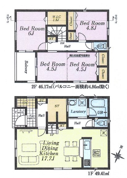 川越市寺尾第17　4号棟  間取図・土地図