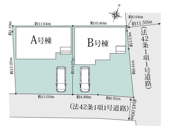 狭山市柏原1704番　A号棟  区画図