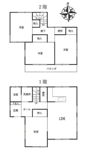 川越市府川　中古戸建  間取図・土地図