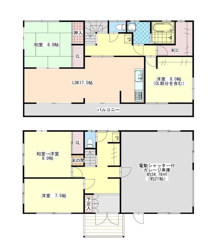 川越市岸町2丁目　中古戸建 間取図・土地図