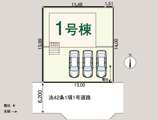 狭山市柏原　第14　1号棟  区画図