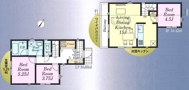 狭山市水野第33　1号棟  間取図・土地図
