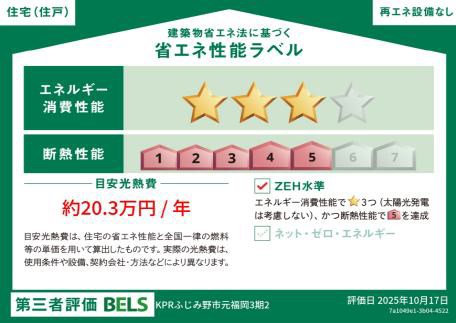 ふじみ野市元福岡3期　2号棟  省エネ性能ラベル