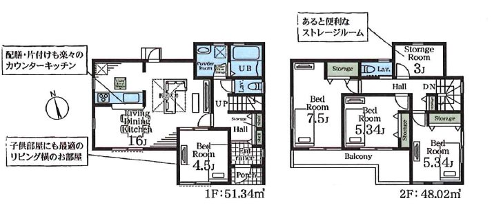 川越南古谷　2号棟   間取図・土地図