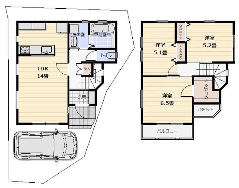 川越市砂新田2期 間取図・土地図