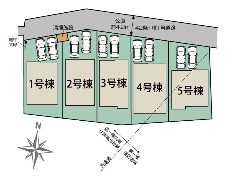 坂戸市花影町　2期　4号棟  区画図