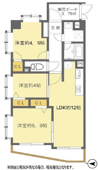 ライオンズガーデン若葉   間取図・土地図