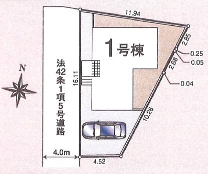 川越市仙波町第2　1号棟    区画図
