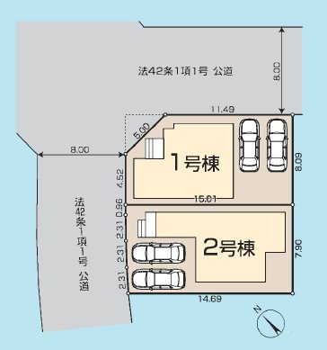 川越かすみ野第3期　2号棟  区画図