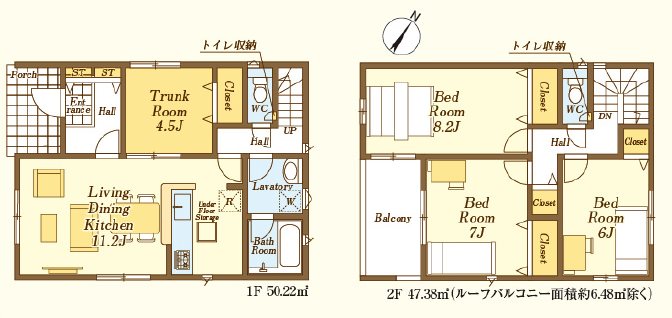川越市諏訪町　第2　3号棟  間取図・土地図