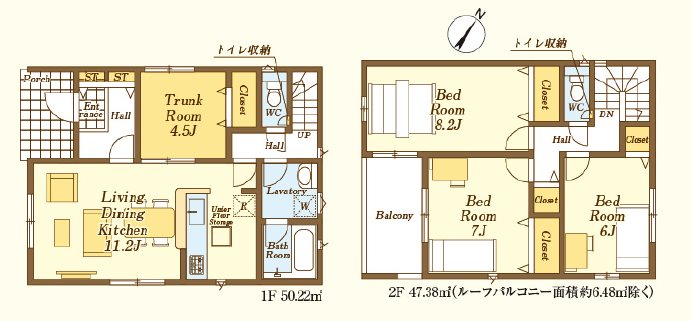 川越市諏訪町　第2　7号棟     間取図・土地図