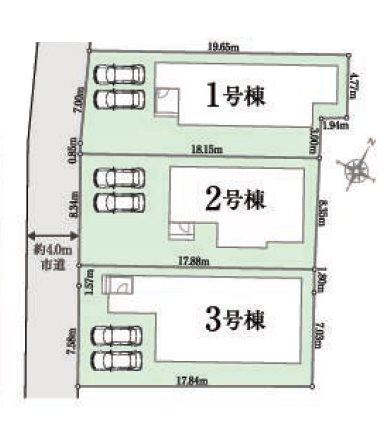 鶴ヶ島市中新田　1号棟     区画図