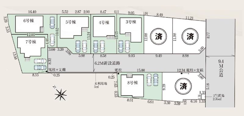 狭山市笹井10期　6号棟  区画図