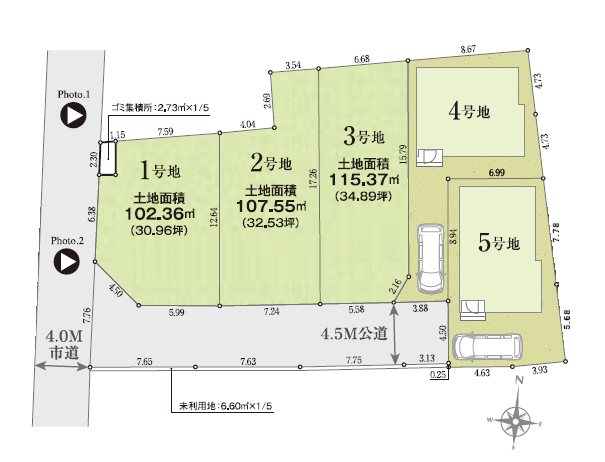 ふじみ野市仲2丁目　第1期　5号棟  区画図