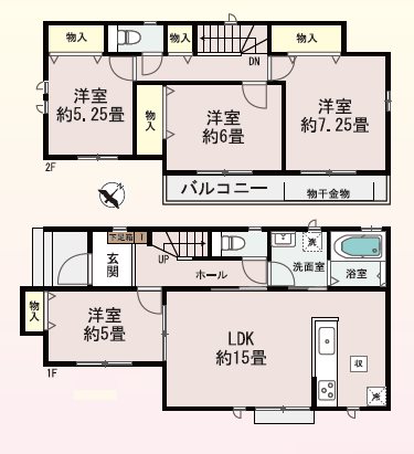 川越市南台2丁目4番　A号棟   間取図・土地図