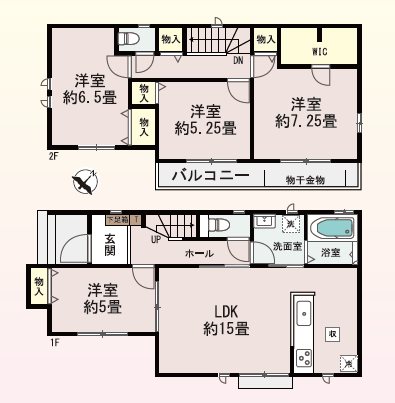川越市南台2丁目4番　Ｂ号棟   間取図・土地図