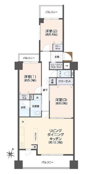 エステ・スクエアふじみ野　B棟   間取図・土地図